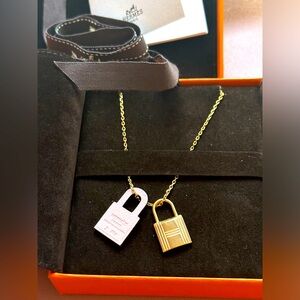 Authentic HERMES O'Kelly Pendant Necklace Small